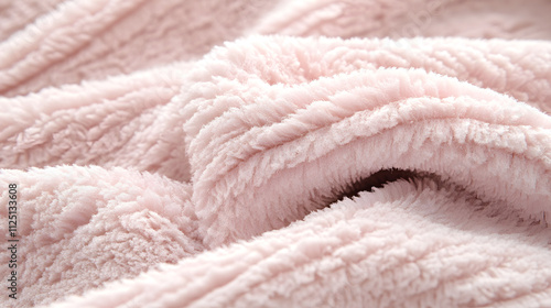 Elegant and Plush Light Pink Fabric Close-Up with Soft Lines Ideal for High-End Fashion Pieces