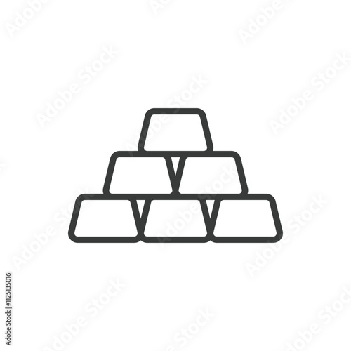Gold reserves, icon in line design. Gold, reserves, wealth, bullion, bank, security, finance on white background vector. Gold reserves editable stroke icon