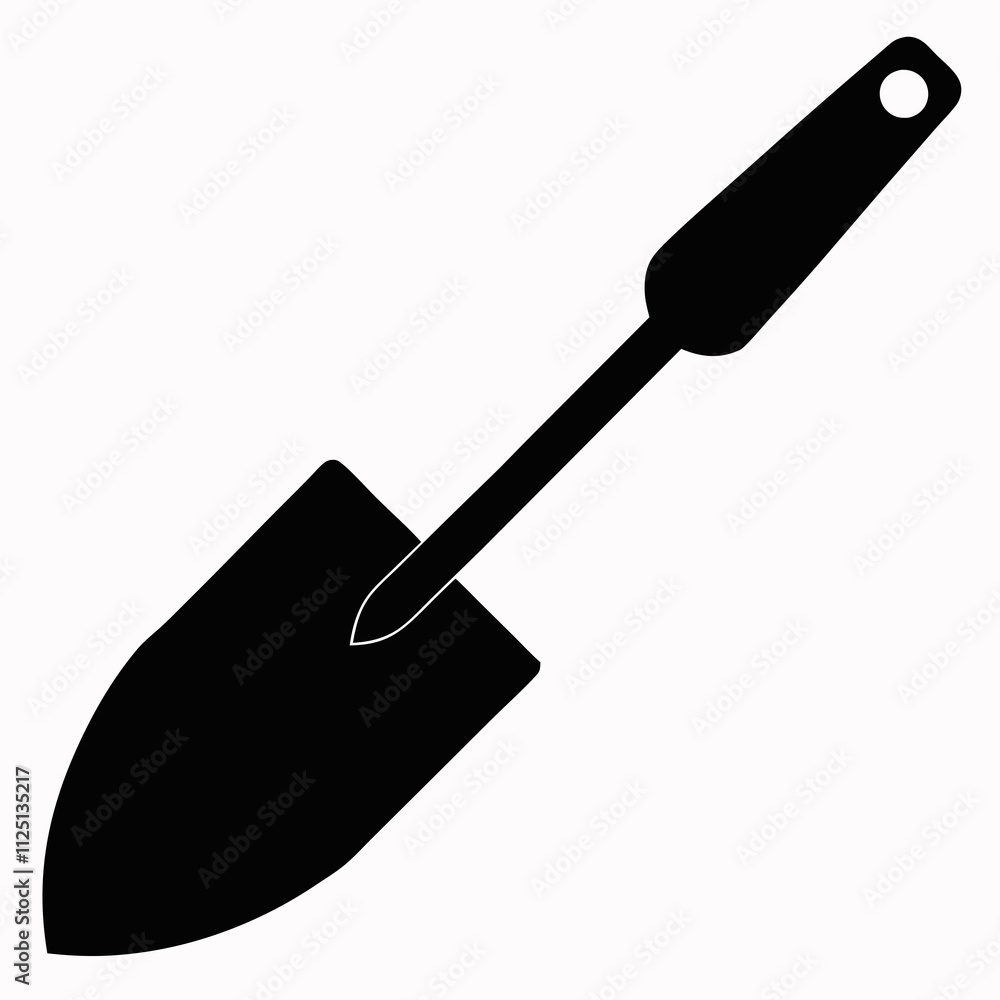 Black Silhouette of a Trowel - Vector Illustration Black Silhouette of a Trowel - Vector Illustration