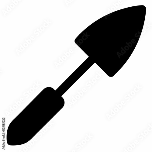 Black Silhouette of a Trowel - Vector Illustration