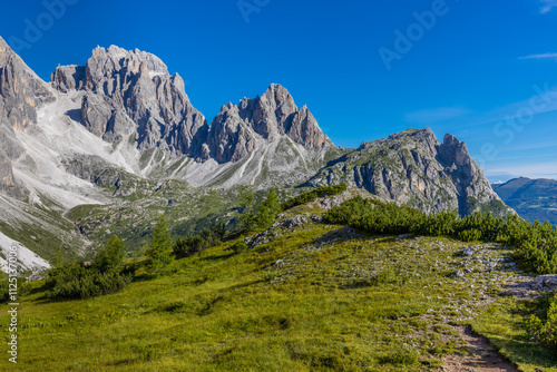 Wallpaper Mural Monte Popera Dolomites beautiful landscape. Scenic rocky peak of the Dolomiti Alps in Italy. Rocky towering peak mountain view on a sunny summer day in alpine nature Torontodigital.ca