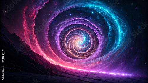 Vibrant Hypnotic Swirl Vortex Abstract Art