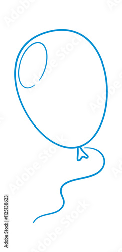 Inflatable helium balloon birthday scribble