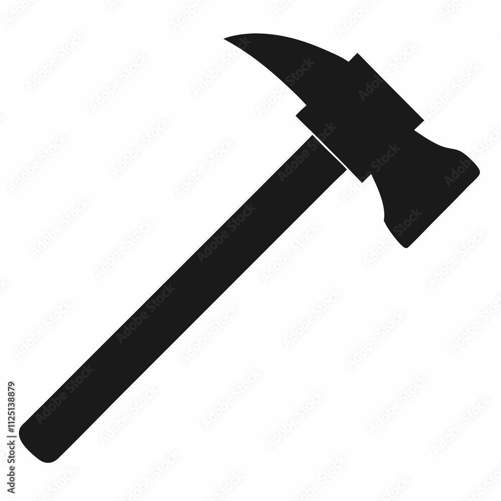 Bold Sledgehammer Black Silhouette Vector Illustration on White Background Bold Sledgehammer Black Silhouette Vector Illustration on White Background