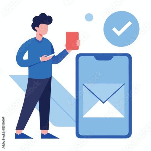 email marketing concept person reading email on smartphone receive new message