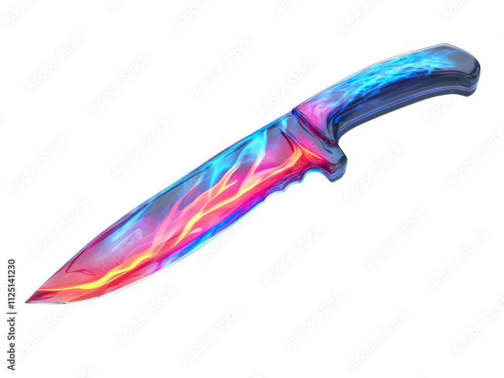 Colorful Knife Design on Transparent Background Colorful Knife Design on Transparent Background
