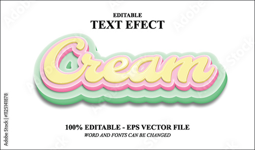 CREAM EDITABLE TEXT EFFECT 3D free download