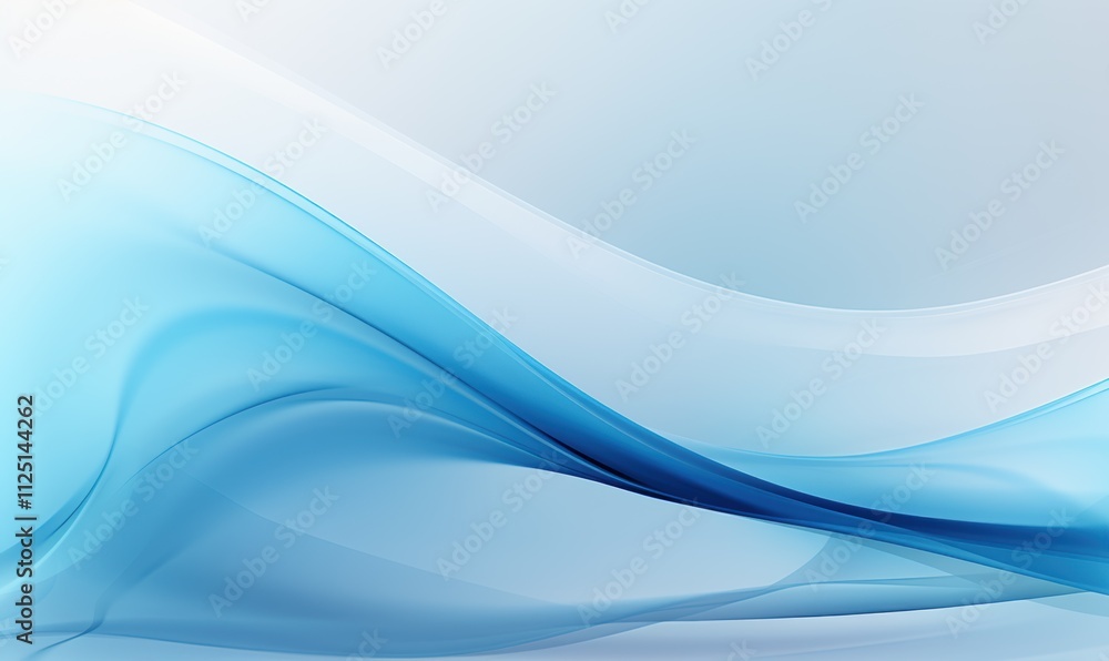 Obraz premium 蓝色曲线弯曲柔美流畅线条科技背景