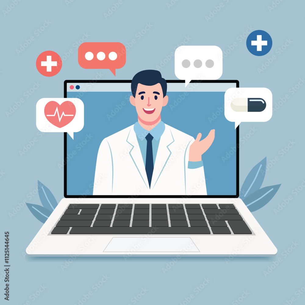 Online Medical Consultation Platform. vector illustration Online Medical Consultation Platform. vector illustration