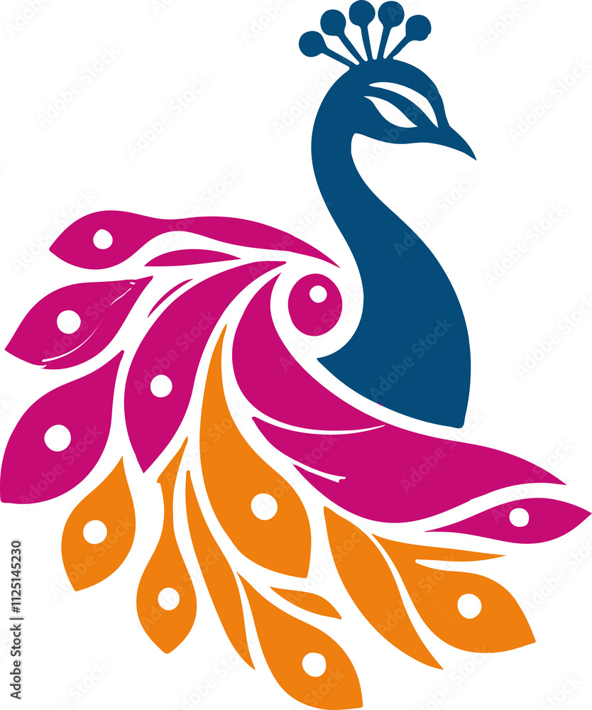 Fototapeta premium Vector peacock color logo art