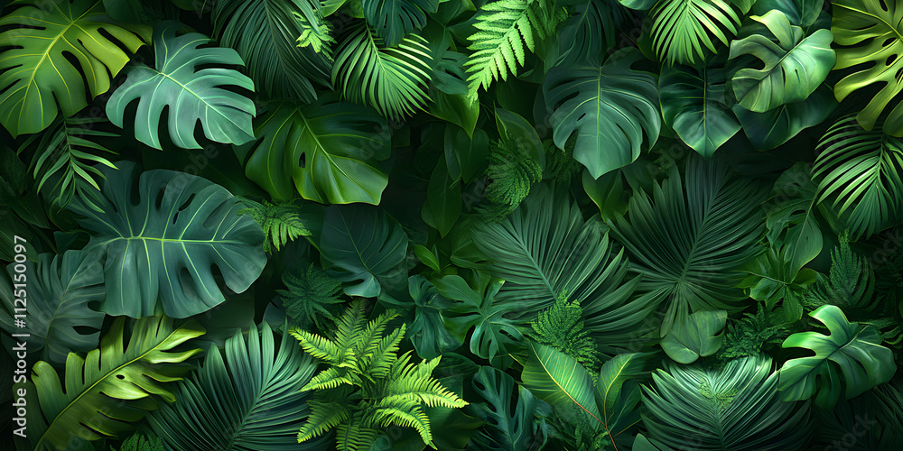 A vibrant, lush green forest filled with an abundance of leaves. The sun is shining brightly through the trees, casting a warm glow on the foliage. The scene is peaceful and serene A vibrant, lush green forest filled with an abundance of leaves. The sun is shining brightly through the trees, casting a warm glow on the foliage. The scene is peaceful and serene