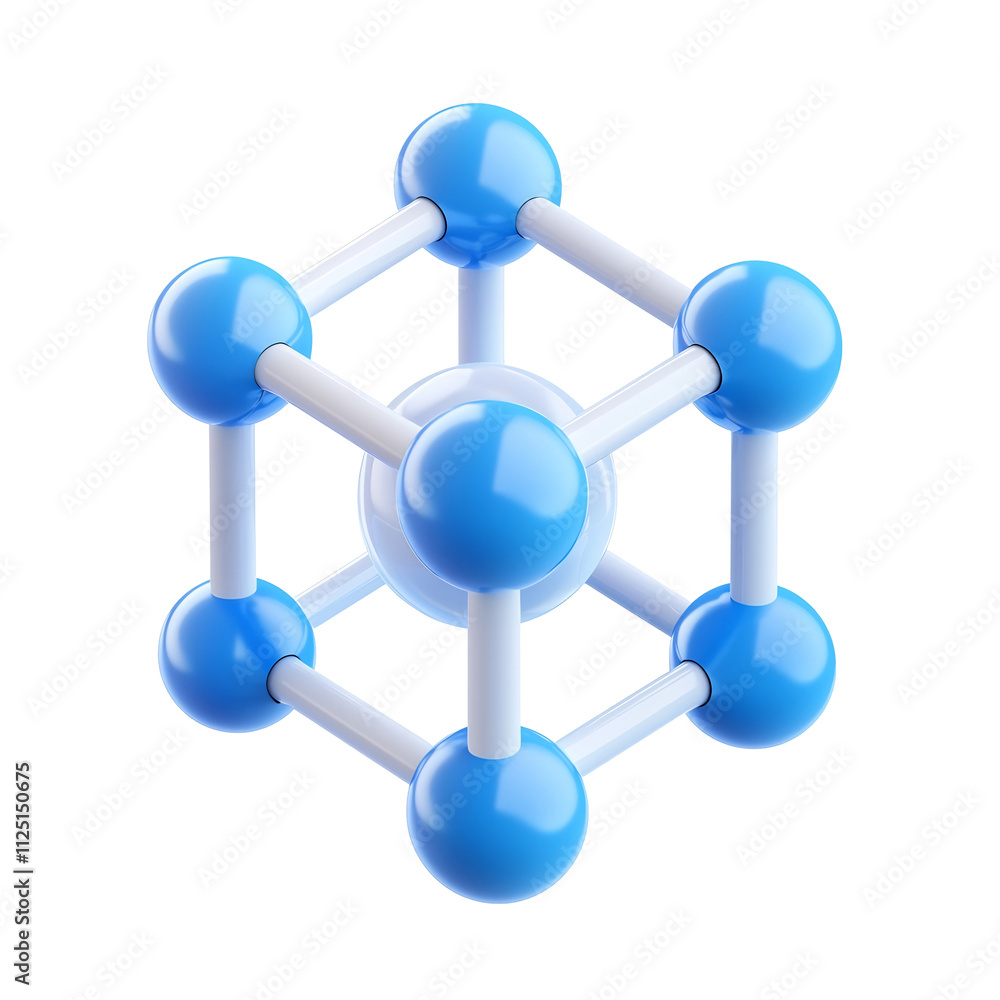 Vibrant 3D of a Minimalist Molecular Network Technology Concept with Glossy, Cartoon-like Rounded Shapes Vibrant 3D of a Minimalist Molecular Network Technology Concept with Glossy, Cartoon-like Rounded Shapes
