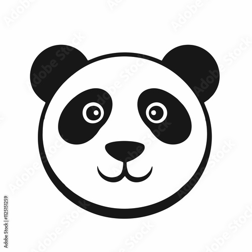 Cartoon panda logo with simple style.
 photo