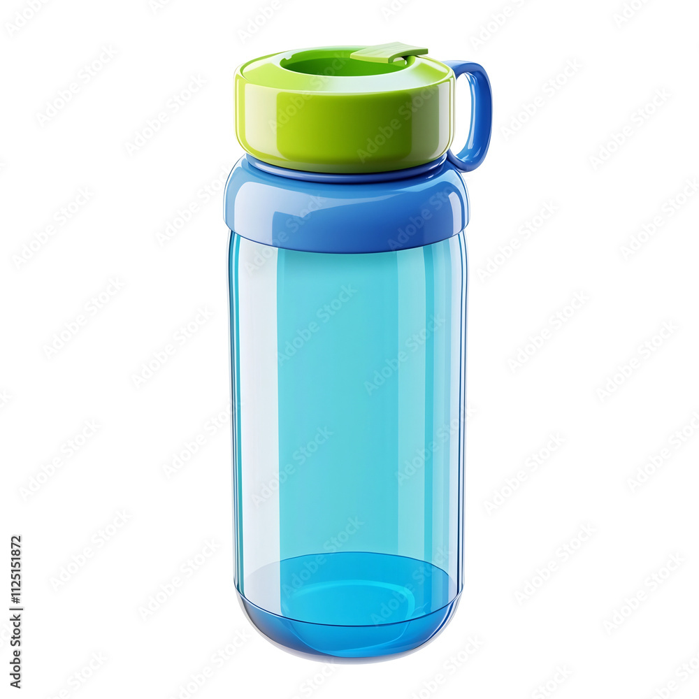 Vibrant 3D of Reusable Water Bottle on Minimal White Background Vibrant 3D of Reusable Water Bottle on Minimal White Background