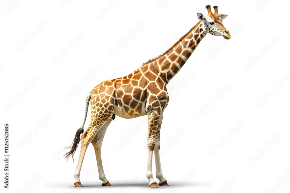 Naklejka premium Giraffe on white background