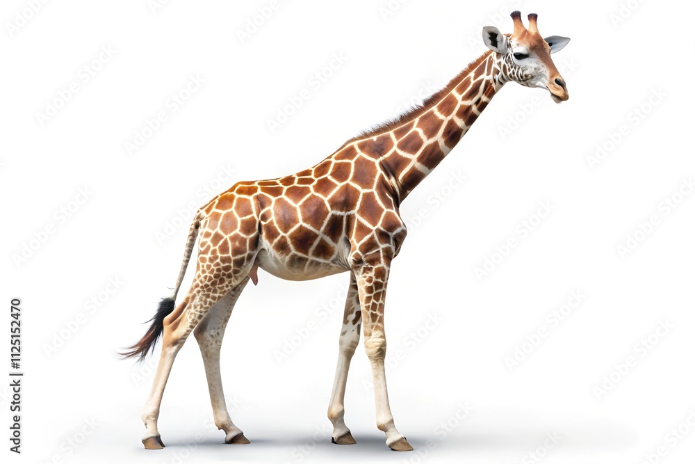 Naklejka premium Giraffe on white background