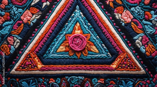 Vibrant Floral Embroidery in Detail