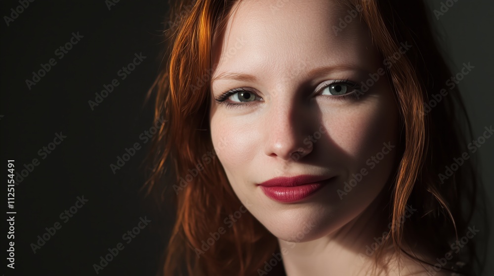 Woman with red hair and green eyes Woman with red hair and green eyes