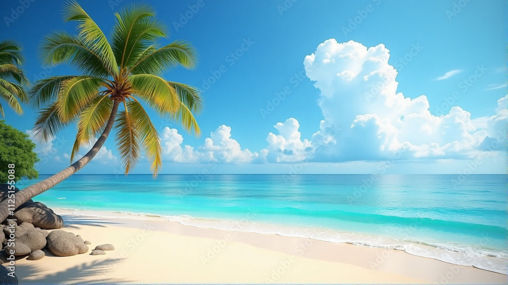 Obraz premium beach with palm trees