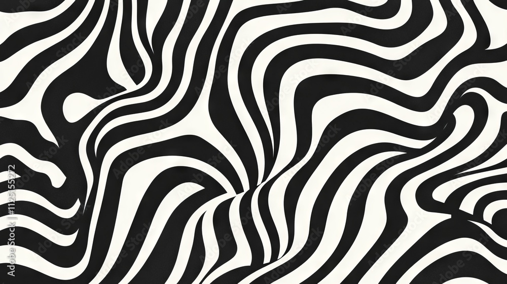 Geometric Black and White Vector Pattern with Optical Illusion AI generated illustration Geometric Black and White Vector Pattern with Optical Illusion AI generated illustration