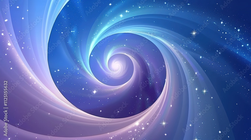 Obraz premium Beautiful spiral starry sky gradient background