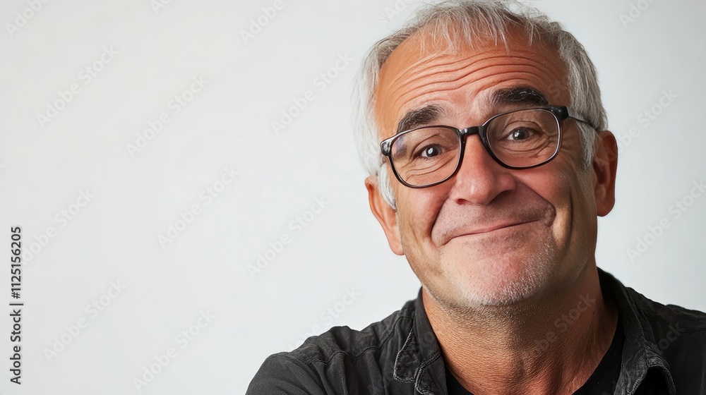 A senior man with glasses and grey hair, exuding wisdom and charm, isolated on a white background. A senior man with glasses and grey hair, exuding wisdom and charm, isolated on a white background.