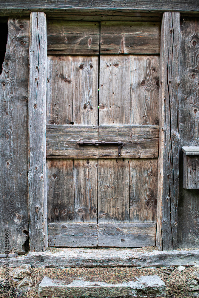 Traditional Antique Door from Southeastern Switzerland - Rustic Alpine Charm Traditional Antique Door from Southeastern Switzerland - Rustic Alpine Charm