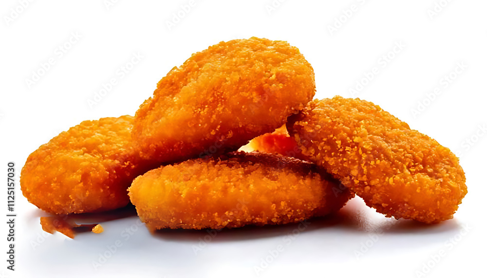 fried chicken nuggets isolated on white background cutout fried chicken nuggets isolated on white background cutout