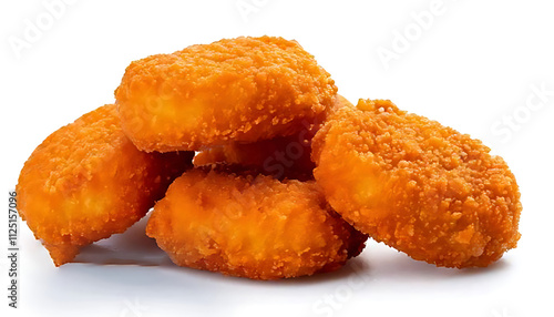 fried chicken nuggets isolated on white background cutout