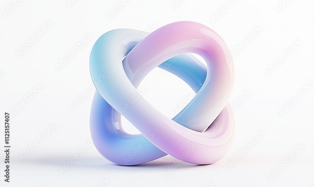 Abstract Twisted Knot in Gradient Pastel Colors AI generated illustration. Abstract Twisted Knot in Gradient Pastel Colors AI generated illustration.