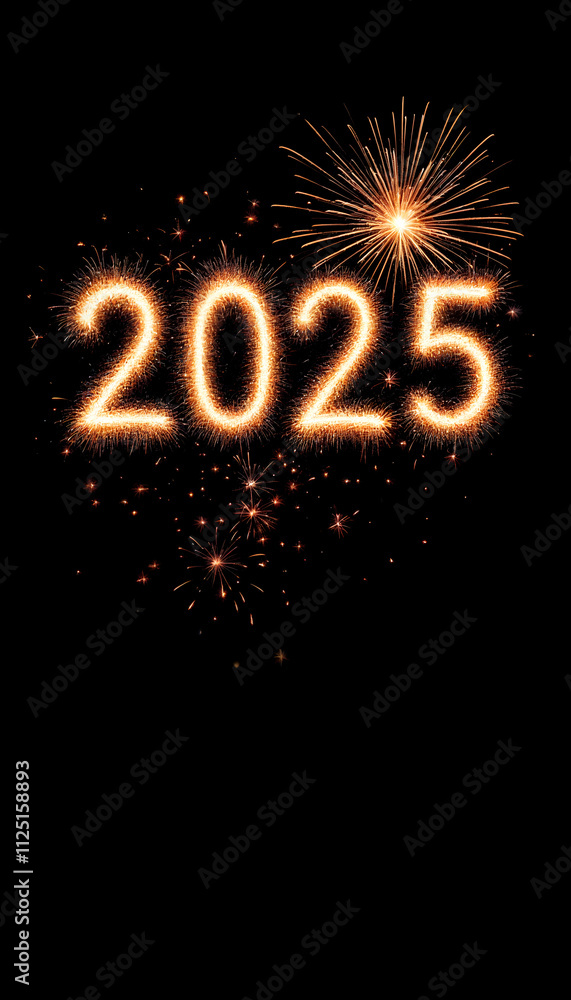 Fireworks light up the night sky to welcome the New Year with a glowing display for 2025, creating a festive atmosphere and celebrating new beginnings Fireworks light up the night sky to welcome the New Year with a glowing display for 2025, creating a festive atmosphere and celebrating new beginnings