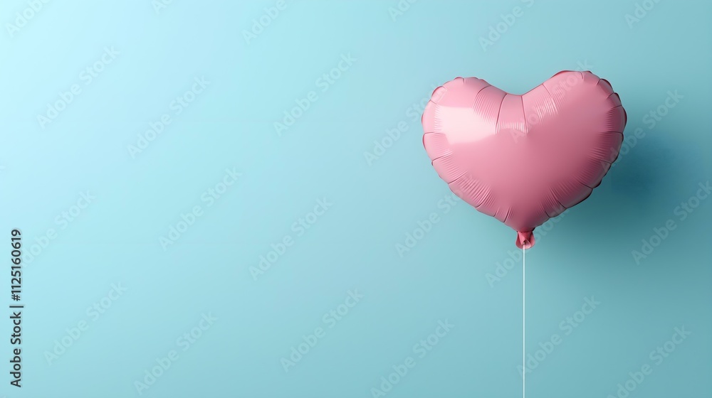A vibrant pink heart-shaped balloon floating against a soft blue background, evoking feelings of love, joy, and celebration. Perfect for romantic and festive themes. A vibrant pink heart-shaped balloon floating against a soft blue background, evoking feelings of love, joy, and celebration. Perfect for romantic and festive themes.