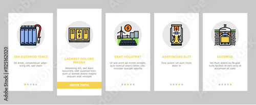 energy storage power system onboarding mobile vector grid lithium, ion electric, photovoltaic wind, green industry, technology, smart energy storage power system illustrations