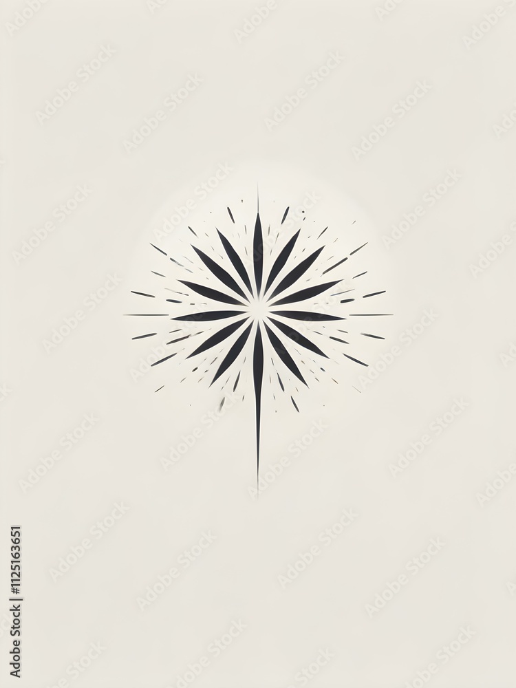Fototapeta premium A minimalist firework design in monochrome, creating an elegant and subtle celebratory background