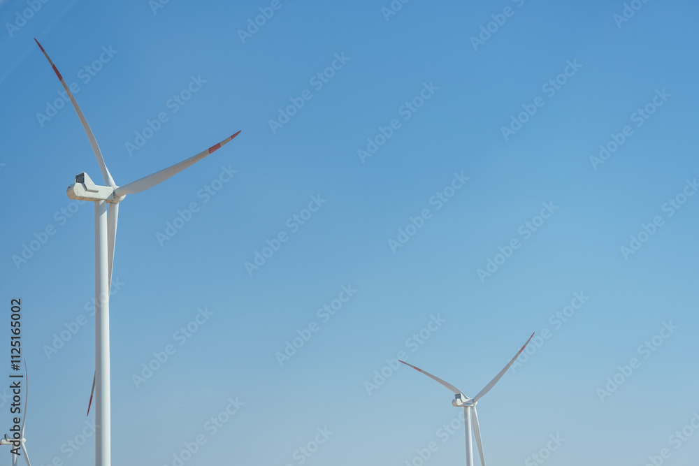 Wind turbines in the desert, Maٰān Governorate, Jordan Wind turbines in the desert, Maٰān Governorate, Jordan
