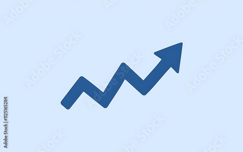 Blue Zigzag Growth Graph with Upward Arrow - Vector Illustration