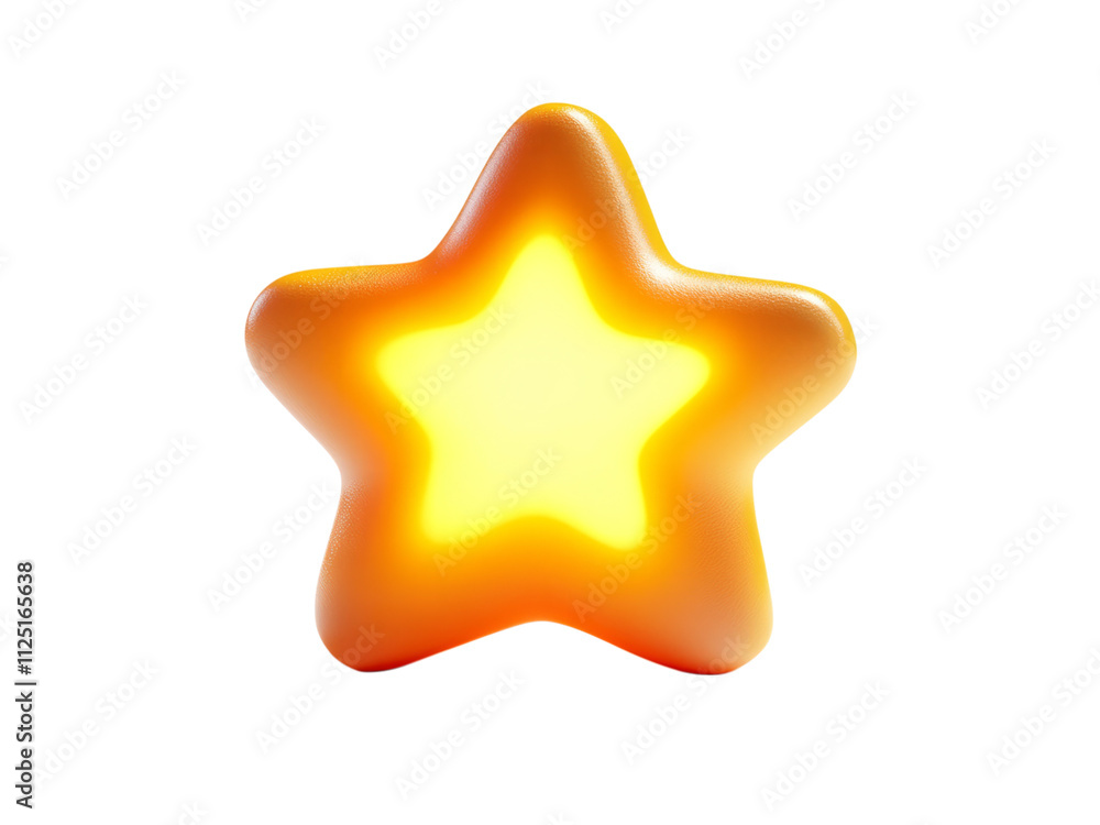 Bright Star Icon with Glow on Transparent Background Bright Star Icon with Glow on Transparent Background