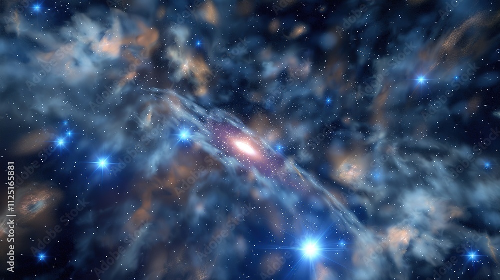 Fototapeta premium A black hole devours nearby celestial bodies