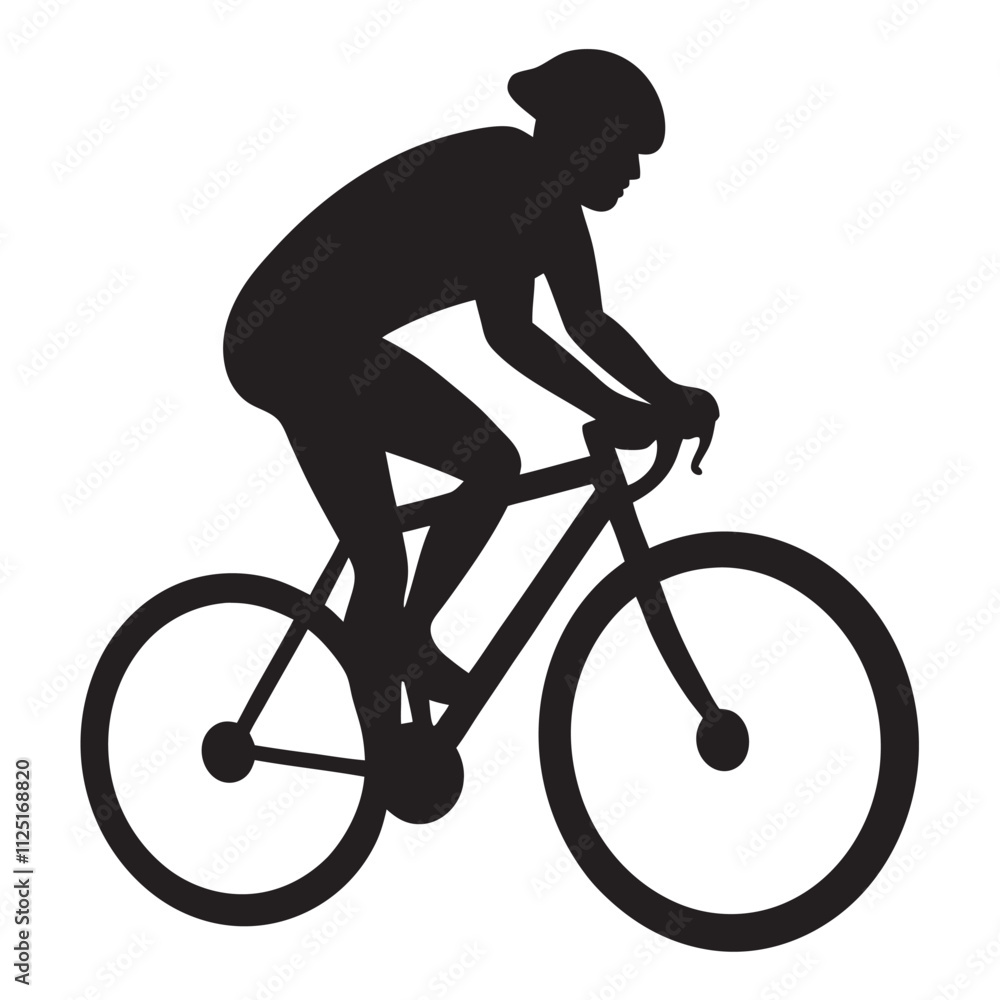 Obraz premium A cyclist in action silhouette
