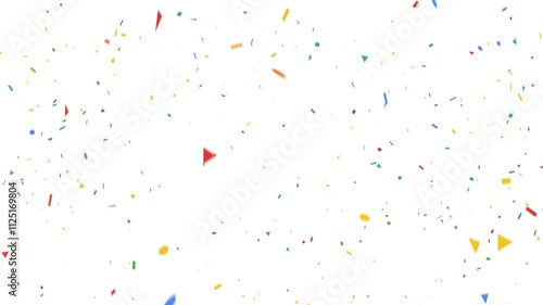 Colorful confetti party popper explosions on white backgrounds, 4K greeting animation