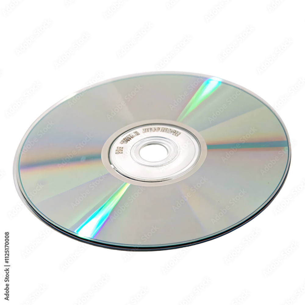 A glossy reflective CD surface with vibrant rainbow-like reflections, representing digital storage and media, set against a transparent background A glossy reflective CD surface with vibrant rainbow-like reflections, representing digital storage and media, set against a transparent background
