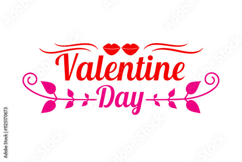 Happy Valentine’s Day Lettering Vector.