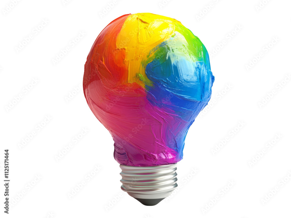 Colorful Light Bulb with Bright Paint Swirls Colorful Light Bulb with Bright Paint Swirls