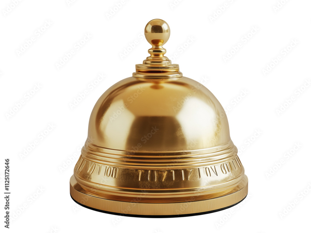 Golden Service Bell on Transparent Background Golden Service Bell on Transparent Background