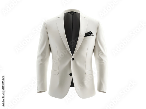 Elegant White Suit Jacket on Transparent Background photo