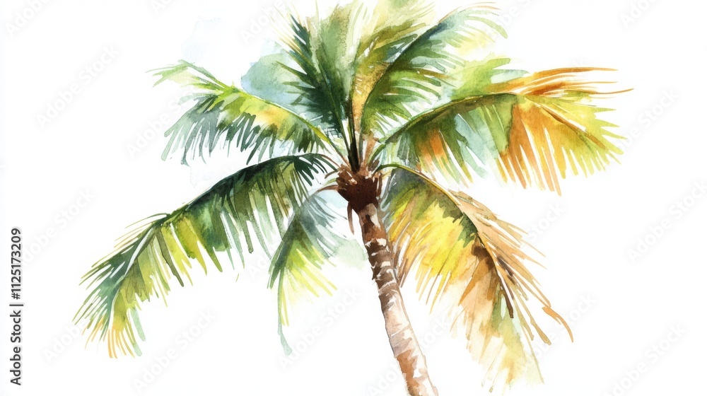 Obraz premium Watercolor Palm Tree - Tropical Paradise Art Print