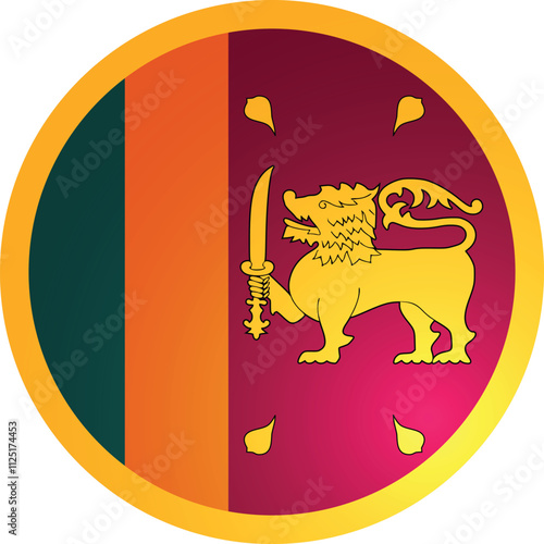 Sri Lanka Round Flag Vector