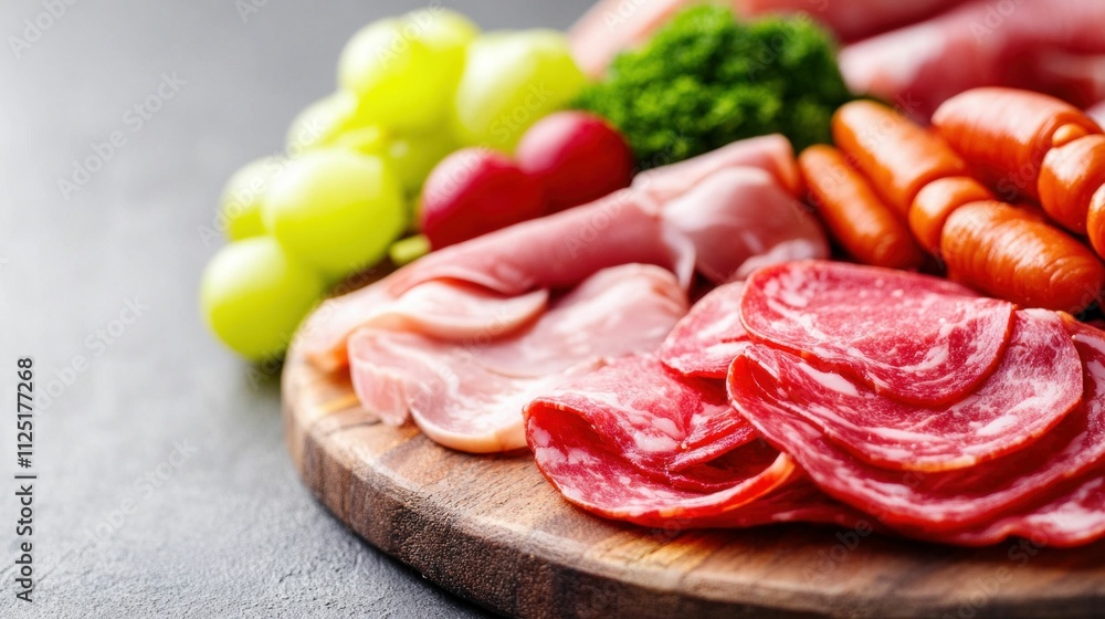 Charcuterie Board with Meats and Vegetables Charcuterie Board with Meats and Vegetables