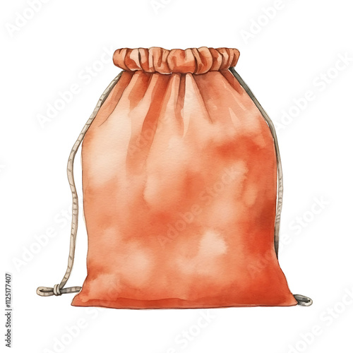 Wallpaper Mural Watercolor of a Drawstring Pouch on Isolated White Background Torontodigital.ca