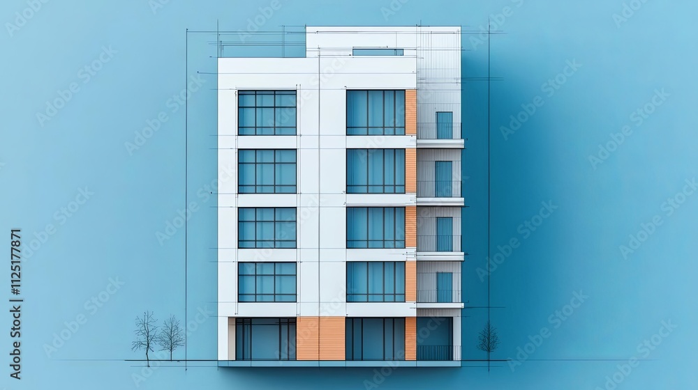 Modern architectural design featuring a sleek building with large windows. Modern architectural design featuring a sleek building with large windows.